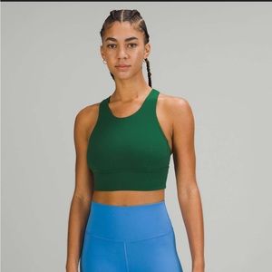 Lululemon Everglade green Wunder train longline sports bra
